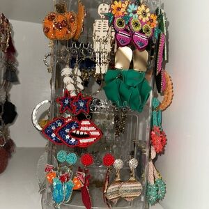 Colorful Beaded Statement Earrings lot